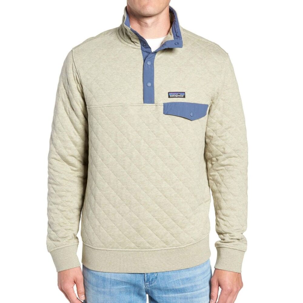 Patagonia Men’s Organic Cotton Quilt Snap-T® Pullover Shale Discontinued Flaw
